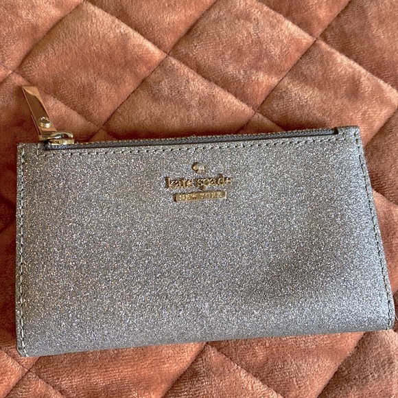 kate spade Handbags - Kate Spade Greta Court gray glitter wallet